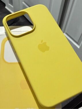 Apple Yellow Silicone iPhone Case with Apple Logo